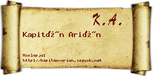 Kapitán Arián névjegykártya